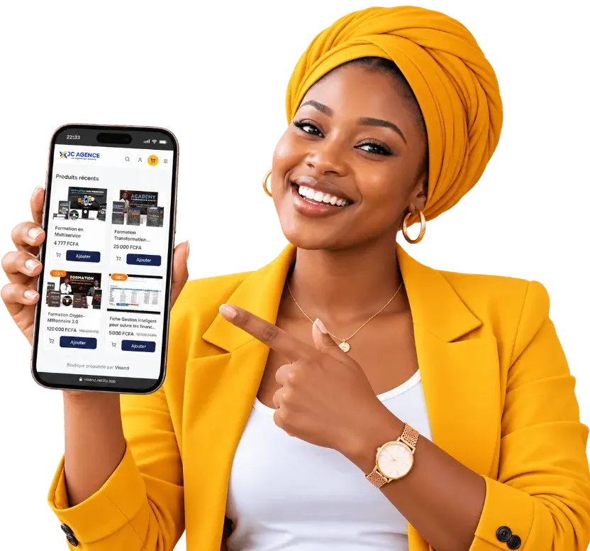 Entrepreneur Visend avec son téléphone